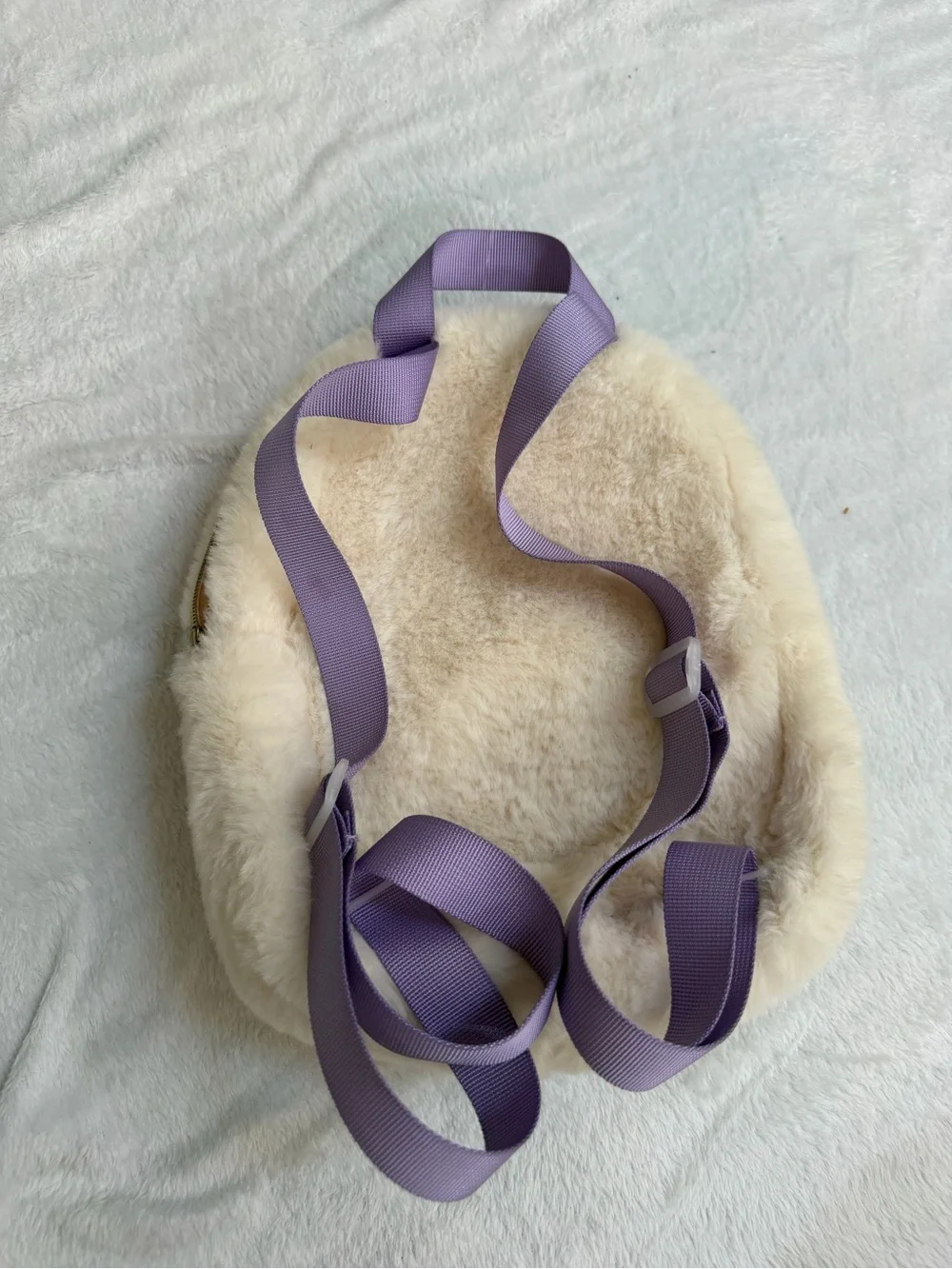 Claire’s Plush Teddy Bear Bunny Mushroom Mini Backpack Cream Lavender
